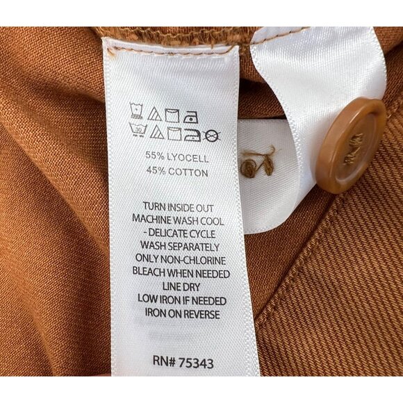 Nicole Miller Womens Brown Button-Up Jacket Size L Lyocell & Cotton - Picture 3 of 5